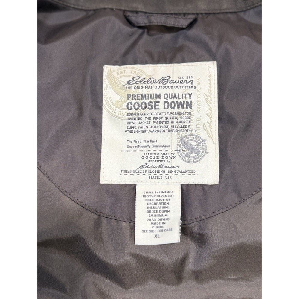 Eddie Bauer Full Zip Quilted Puffer Vest Women's XL Brown Premium Goose Down - Picture 7 of 12